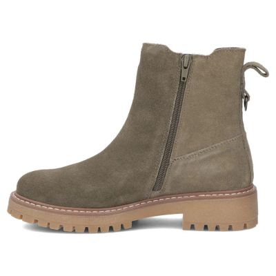 3. Damen-Lederstiefeletten im Chelsea-Stil khaki Filippo DBT7935