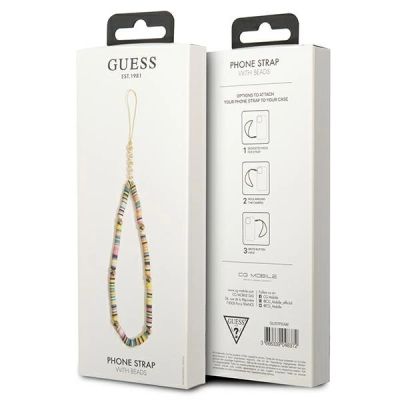 3. Guess, Anhänger GUSTPEAM Phone Strap multicolor/multicolor Heishi Beads