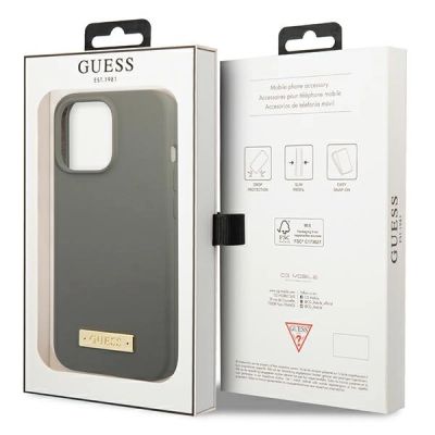 8. Guess GUHMP13LSPLG iPhone 13 Pro / 13 6.1" Grau/Grau Hartschale Silikon Logo Plate MagSafe