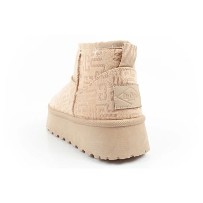 5. Lee Cooper Damen Winter Schneestiefel Modische Fell gefütterte Stiefeletten Beige