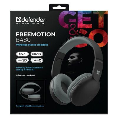 10. Defender Bluetooth Freemotion Over-Ear-Kopfhörer B480 Schwarz 63480