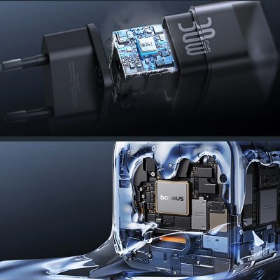 12. Baseus GaN5S 30W EU USB-C Wandladegerät – Schwarz