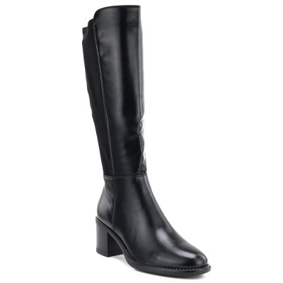 Schwarze Damen-Stiefeletten mit hohem Absatz und Stretchanteil, Vinceza 58652