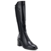 Schwarze Damen-Stiefeletten mit hohem Absatz und Stretchanteil, Vinceza 58652