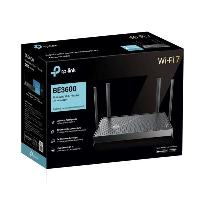 4. TP-Link Archer BE3600 WLAN-Router, 2,5-Gigabit-Ethernet, Dualband (2,4 GHz/5 GHz), Schwarz