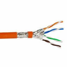 Hochwertiges Verlegekabel von Helos, Cat.7-Rohkabel, S/FTP, PiMF, LSZH, orange, 500-m-Trommel