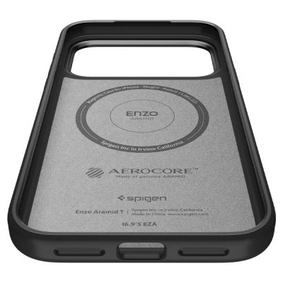 9. Spigen Enzo Aramid "T" MagSafe Hülle für iPhone 17 Pro - Schwarz