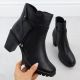 2. Schwarze Leder-Stiefeletten mit Blockabsatz Rieker Y2567-00