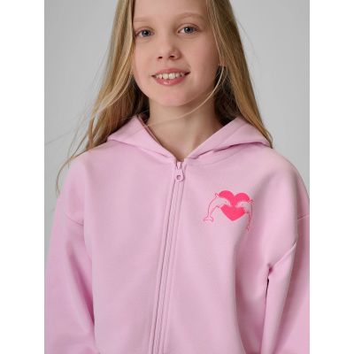 5. Lockerer Mädchen-Sweatshirt mit Kapuze 4F 4FJRSS26TSWSF2936-56S
