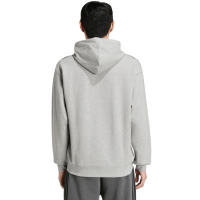 2. adidas Essentials Herren-Hoodie mit 3 Streifen aus French Terry, Grau, KY4202