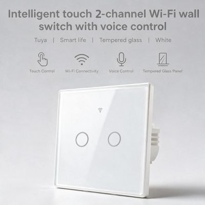 11. QOLTEC LICHT-EIN/AUS-SCHALTER | 2-KANAL-TOUCH-BEDIENUNG | WLAN | TIMER | TUYA | WEISS