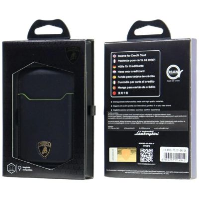 8. Lamborghini D1 MagSafe Handyhülle aus echtem Leder – Schwarz und Grün