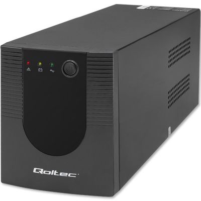 Qoltec 53777 USV mit Line-Interactive-Technologie, 2 kVA, 1200 W, 4 Steckdosen