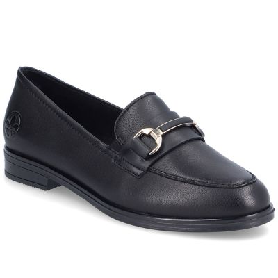 Schwarze Damen-Ledermokassins von Rieker, Modell 46262-01
