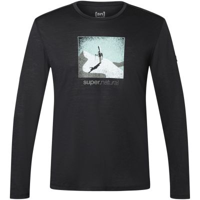 SUPER.NATURAL Herren Langarmshirt „Almost Done“ (Größe M), schwarz, Größe L