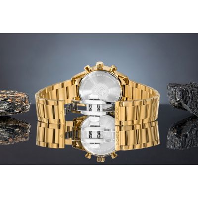 7. Herrenuhr Giewont Chronograph Saphir Gold Schwarz GW9140-B4