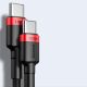 12. Baseus CATKLF-AL91 USB-C – USB-C PD QC-Kabel 100 W 5 A 480 Mbit/s 2 m – Schwarz und Rot