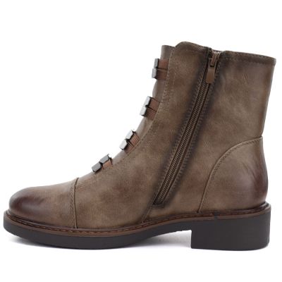 3. Damen-Winterstiefeletten mit Blockabsatz, braun, M.Daszyński SA252-16 SA252-1