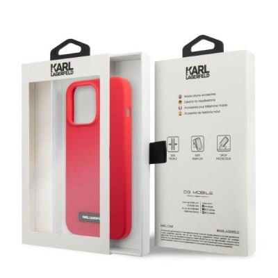 8. Karl Lagerfeld KLHCP13LSLMP1R iPhone 13 Pro / 13 6.1" Hardcase rot/rote Silikonplakette