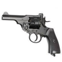 WEBLEY MKVI .455 Polizeirevolver, Kal. 4,5 mm, Diabolo, 6-Schuss-Patronen, 4"-Lauf, CO2 Black Ekp do17J