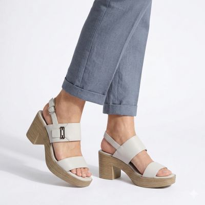 5. Damen-Sandalen mit Absatz, aschgrau, M.Daszyński MR23126-9