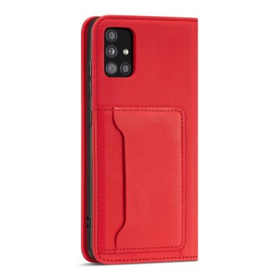 6. Magnetkartenetui Hülle für Samsung Galaxy A13 5G Tasche Geldbörse Kartenhalter Rot