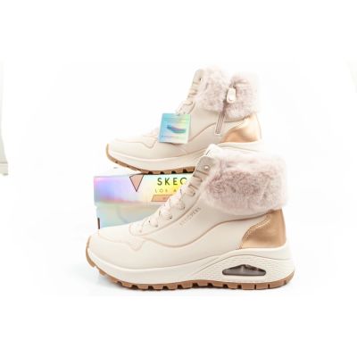 10. Skechers Uno Rugged Damen Sport-Schuhe isolierte Winter-Stiefeletten Beige