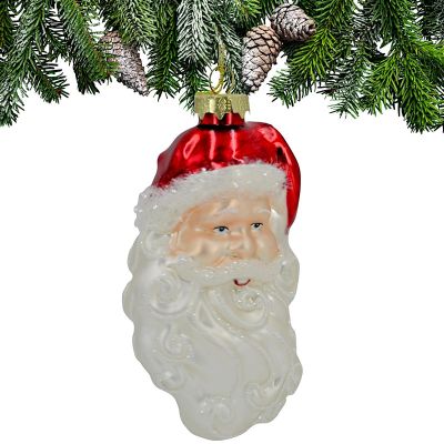 FORMGEBLASENER GLASANHÄNGER WEIHNACHTSMANN 14 CM SASKA GIFT & DECOR