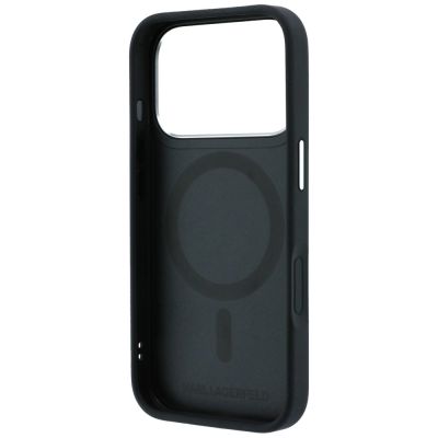 7. Karl Lagerfeld Hülle mit Ringständer, 360°-Kopf-Pin und MagSafe-Funktion für iPhone 18 Pro / 17 Pro – Schwarz