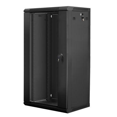 11. Lanberg WF01-6422-10B Rack-Schrank (22 HE; 1082 mm / 600 mm / 450 mm; Wandmontage; aufklappbar; 19 Zoll; schwarz)