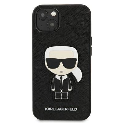 3. Karl Lagerfeld Saffiano Ikonik Karl's Patch Case für iPhone 13 mini - Schwarz