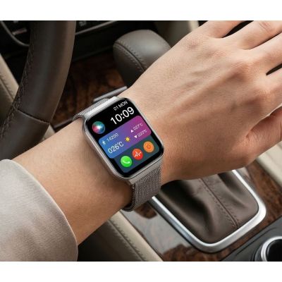 2. Smartwatch Gravity Silbernes Armband + Armband GT44-4