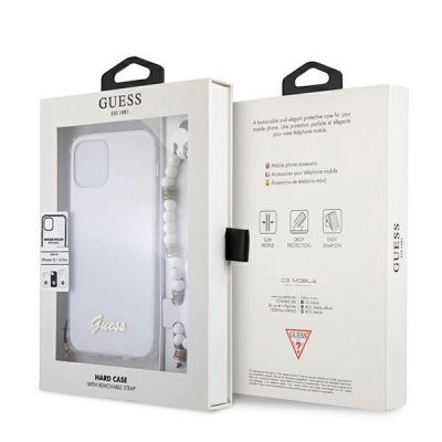 8. Guess GUHCP12MKPSWH iPhone 12/12 Pro 6.1" Transparentes Hardcase White Pearl