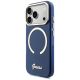 2. Guess IML Script Metal MagSafe Hülle für iPhone 17 Pro Max - Blau