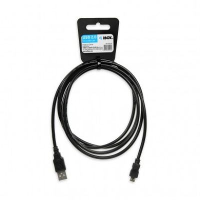 2. IBOX USB 2.0 A/B MICRO 1,8M Kabel IKU2M18 (USB 2.0 Typ A - USB 2.0 Typ A; 1,8 m; schwarz)