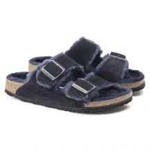 Birkenstock Arizona VL Shearling Midnight Suede Leather Insulated Flip-Flops Wide Regular (1020592)