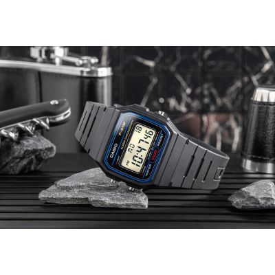 6. Herrenuhr CASIO F-91W-1YEG + Box