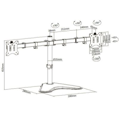 8. Equip 650123 Monitorhalterung/Ständer 81,3 cm (32") Schreibtisch Schwarz