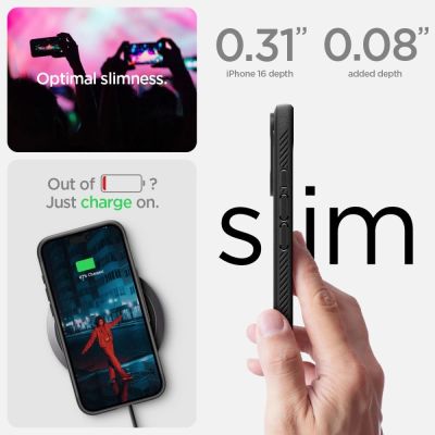 13. Spigen Rugged Armor MagSafe Hülle für iPhone 16 – Schwarz