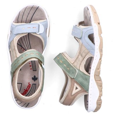 4. Bequeme Damen-Sportsandalen mit Klettverschluss, farbenfroh, Rieker 68866-94