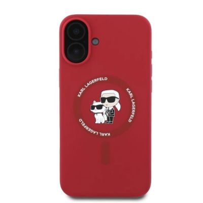 3. Karl Lagerfeld Silikon Karl&Choupette Heads Ring MagSafe iPhone 16 Hülle - Rot