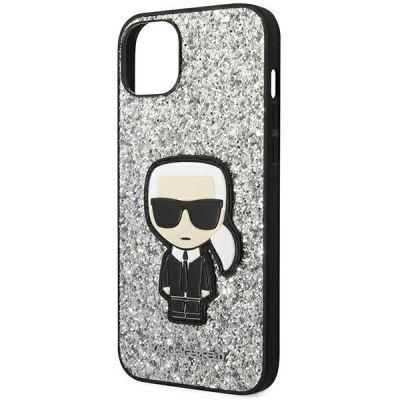 6. Karl Lagerfeld KLHCP14MGFKPG iPhone 14 Plus 6.7" Hardcase silber / silber Glitter Flakes Ikonik
