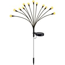 Solarlampe „Tanzt im Wind“ – Weiße Kugeln, 12 LEDs, 72 cm, Warmweiß