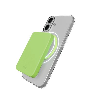 3. Puro Lite Mag TPU+PC Hülle kompatibel mit MagSafe für iPhone 17 - Transparent mit grünem Ring