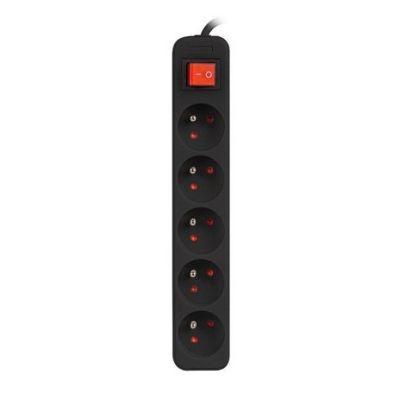 3. LANBERG Steckdosenleiste 1,5 m, 5 x 230 V, PL, mit Schalter, Kabel aus reinem Kupfer, schwarz