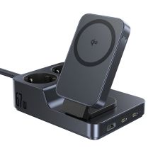 Baseus NOMOS ND11 67W 6-in-1 Kabellose Ladestation mit zwei Steckdosen – Schwarz