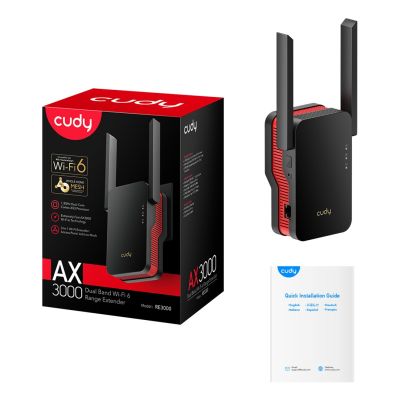 11. CUDY RE3000 LAN 1x Gigabit AX3000 Dualband-WLAN-6-Mesh-WLAN-Verstärker