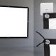 8. MACLEAN Projektionsleinwand 84", 175 x 131 cm, 25 mm Rand, 4:3, Spannhaken MC-166
