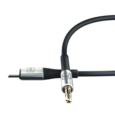 5. 3mk AUX-Miniklinkenkabel (3,5 mm) / USB-C-Kabel – silber