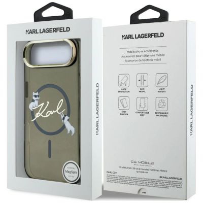 9. Karl Lagerfeld IML Choupettes Karl Script Logo MagSafe iPhone Air Hülle - Schwarz